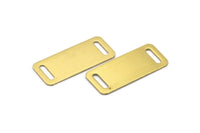 Brass Bracelet Blank, 10 Raw Brass Bracelet Blanks With 2 Holes (35x15x0.80mm) Brass 3515-2 ( A0178 )
