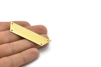 Raw Brass Bracelet, 5 Raw Brass Trapezoid Bracelet Blanks with 4 Holes (15x60mm) A0601
