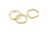 Gold Circle Rings, 24 Gold Lacquer Plated Brass Wavy Circle Rings, Charms (17.50x0.80x1.5mm) E188 Q0324
