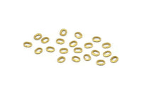 Oval Jump Rings - 100 Raw Brass Oval Strong Jump Rings (3x4mm) Brs 503 ( A0361 )