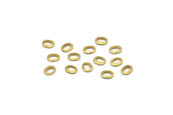 3mm Oval Jump Ring - 500 Raw Brass Oval Strong Jump Rings (3x4mm) Brs 503 ( A0361 )
