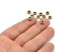 Brass Bead Keeper, 12 Raw Brass Bead Keeper, Silicone And Brass, Rondelle (6x3mm) Y312 Y067