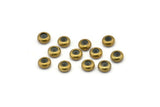 Brass Bead Keeper, 12 Raw Brass Bead Keeper, Silicone And Brass, Rondelle (6x3mm) Y312 Y067