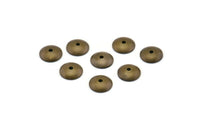 Brass Connector Bead, 250 Antique Brass Round Middle Hole Bead Caps, Connectors, Findings, Charms  (8mm)  K018