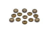 Brass Connector Bead, 250 Antique Brass Round Middle Hole Bead Caps, Connectors, Findings, Charms  (8mm)  K018