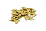 Tribal Brass Charm, 50 Raw Brass Tribal Diamond Charms, Findings With 1 Holes (12x5mm) A0612