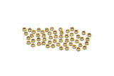 Tiny Spacer Bead, 250 Raw Brass Spacer Rondelle Beads for Leather, Bracelets, Ropes (2mm) Y083