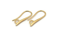 Gold Earring Hooks, 4 Gold Plated Earring Wires, Earring Hooks (23x10mm) X105