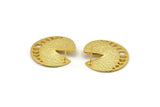 Gold Moon Earring, 2 Gold Plated Brass Moon Phases Stud Earrings (25x1mm) N1011 Q0961