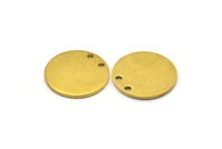 Brass Cabochon Tag, 12 Raw Brass Cabochon Tags, Stamping Tags 2 Holes (25x1.5mm) Y100