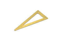 Open Brass Triangle Pendant, 12 Raw Brass Triangle Pendant with 2 Holes (54x23x0.70mm) C009