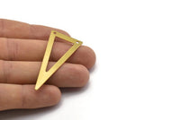 Open Brass Triangle Pendant, 12 Raw Brass Triangle Pendant with 2 Holes (54x23x0.70mm) C009