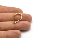 Diamond Brass Connector, 20 Raw Brass Textured Diamond Findings  (27x15mm)   D0328--D0324