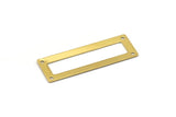 Brass Rectangle Ring, 12 Raw Brass Rectangles With 4 Holes, Open Rectangle Connectors (50x17x0.70mm) C003