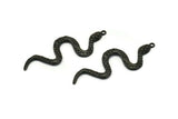 Black Snake Pendant, 2 Oxidized Black Brass Snake Pendants With 1 Loop, Charms, Findings (49x17x2.8mm) N1602 S825