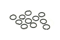 10mm Jump Rings - 50 Oxidized Black Brass Jump Rings (10x1mm) A0372