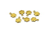 Brass Daisy Charm, 100 Raw Brass Daisy Charms, Pendant,findings (10x7mm)  Brs 415 A0308
