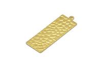 Brass Necklace Bar, 12 Hammered Raw Brass Rectangle Stamping Blanks With 1 Loop, Earrings, Pendants, Charms (35x12x0.60mm) D850