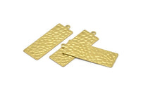 Brass Necklace Bar, 12 Hammered Raw Brass Rectangle Stamping Blanks With 1 Loop, Earrings, Pendants, Charms (35x12x0.60mm) D850