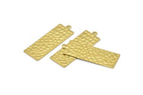 Brass Necklace Bar, 12 Hammered Raw Brass Rectangle Stamping Blanks With 1 Loop, Earrings, Pendants, Charms (35x12x0.60mm) D850