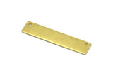 Brass Rectangle Bar, 12 Raw Brass Rectangle Stamping Blanks With 2 Holes, Connectors (43x9x0.80mm) D0320