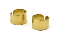 Ring Settings for Soldering - 12 Raw Brass Adjustable Smooth Ring Settings for Soldering (19mm) Mn53