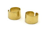 Ring Settings for Soldering - 12 Raw Brass Adjustable Smooth Ring Settings for Soldering (19mm) Mn53
