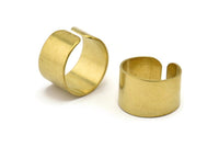 Ring Settings for Soldering - 12 Raw Brass Adjustable Smooth Ring Settings for Soldering (19mm) Mn53