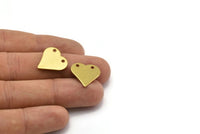 Heart Brass Pendant, 8 Raw Brass Heart Stamping Blanks (17x17x0.80mm) D0191--Y350 Y094