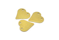 Heart Brass Pendant, 8 Raw Brass Heart Stamping Blanks (17x17x0.80mm) D0191--Y350 Y094