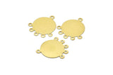 Brass Round Charm, 25 Raw Brass Round Charms With 6 Loops, Earrings, Pendants, Findings (23x20x0.60mm) Y176