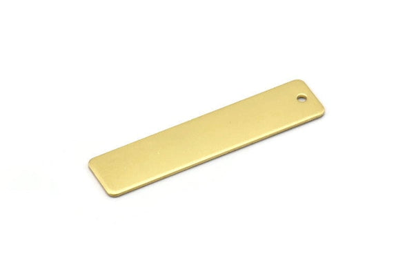 1 Hole Brass Bar, 12 Raw Brass Rectangle Stamping Blank With 1 Hole, Pendant (10x45x0.8mm) Y023