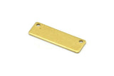Brass Bar Blank, 24 Raw Brass Rectangle Stamping Blank with 2 Holes, Necklace Pendant (25x8x0.80mm) Y217
