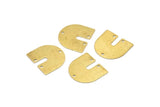 Brass Geometric Charm, 24 Raw Brass Textured U Shaped Pendants With 3 Holes, Charms, Pendants, Findings (16x17x0.50mm) D0586