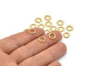 Gold Jump Ring, 100 Gold Tone Brass Jump Rings (8x1.2mm) A1057