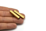 Geometric Tube Bead, 12 Square Raw Brass Tubes (32x6x6mm) Sq06 Brc281