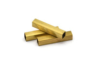 Geometric Tube Bead, 12 Square Raw Brass Tubes (32x6x6mm) Sq06 Brc281