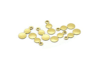 Double Tag, Charm, 250 Pcs Raw Brass Double Tags, Charms (12.5x5x0.45mm- 4-5mm pad) Y031