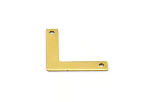 Chevron Necklace Finding, 10 Raw Brass Chevron Pendants For Necklaces And Bracelets With 2 Holes (35x20x5x0.80mm) B0179
