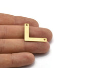 Chevron Necklace Finding, 10 Raw Brass Chevron Pendants For Necklaces And Bracelets With 2 Holes (35x20x5x0.80mm) B0179