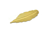 Brass Necklace Leaf, 6 Raw Brass Leaf Pendant With 2 Holes (59x23mm) D0064--c030