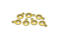 Brass Star Charm, 100 Raw Brass Star Charms (7mm) Brs 8086 L005