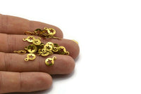 Brass Star Charm, 100 Raw Brass Star Charms (7mm) Brs 8086 L005