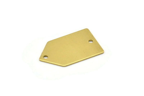 House Shape Blank, 12 Raw Brass House Shape Stamping Blanks with 2 Holes (25x15x0.80mm) D0319--C063
