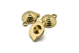 5 Vintage Golden Plastic Snail Beads 25x18 Mm B-16