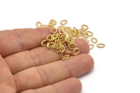 Brass Jump Ring, 250 Raw Brass Oval Jump Rings (6x5x0.8mm) A1006