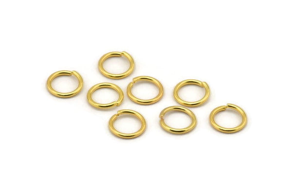 Gold Jump Ring, 100 Gold Tone Brass Jump Rings (8x1mm) A0999