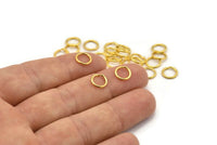 Gold Jump Ring, 50 Gold Tone Brass Jump Rings (8x1mm) A0999