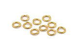 10mm Jump Rings, 12 Gold Plated Brass Jump Rings (10x1.5mm) D0231 Q0459