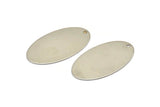 Steel Oval Charm, 10 Stainless  Steel Oval Charms With 1 Hole, Stamping Blanks (35x19x0.60mm) M02462
